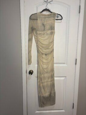 Zara Asymmetrical Printed Tulle Dress Size Small